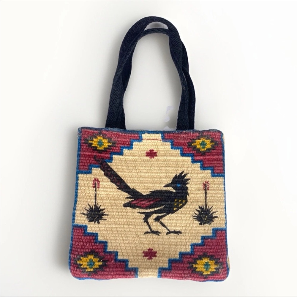Hand Woven Road Runner Miniature Tote Made In India 100% Cotton